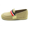 mocasin de tela con bandera de tira de adorno para niño