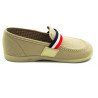 mocasin de tela con bandera de tira de adorno para niño