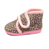 zapatilla de casa con dibujo de piel de lince para niña