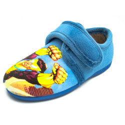 zapatilla de casa para niño con dibujo super heroe y suela de caucho