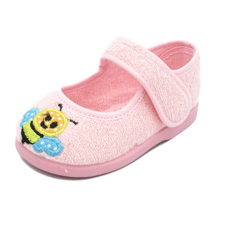 zapatilla de casa para niña de toalla con la suela de goma