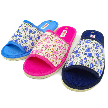 zapatilla de casa para señora con estampado de flores