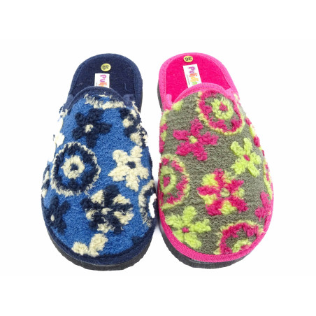 zapatilla de casa para señora con estampado y suela de eva