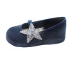 manoletina con estrella de brillo y suela de goma